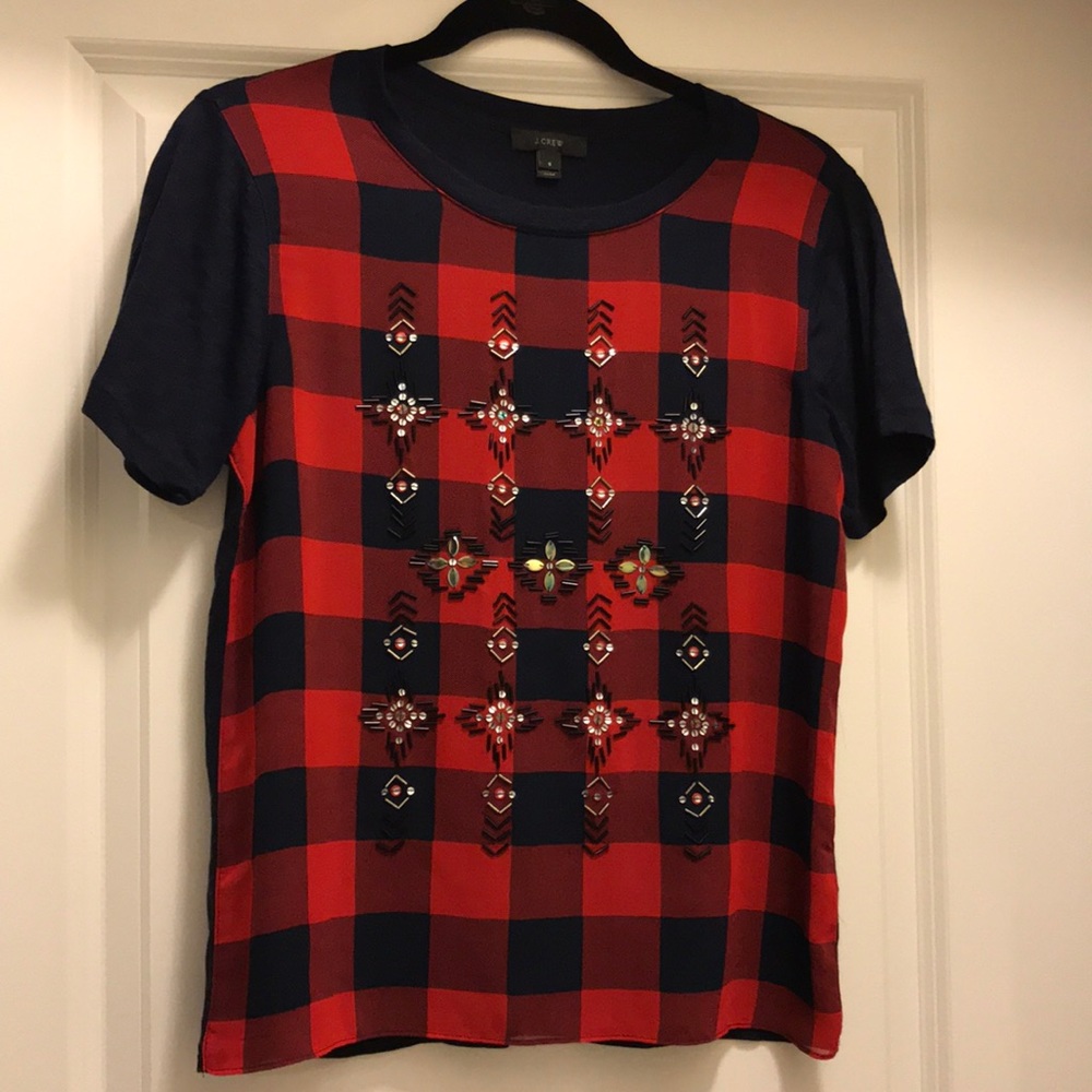 Plaid J Crew top